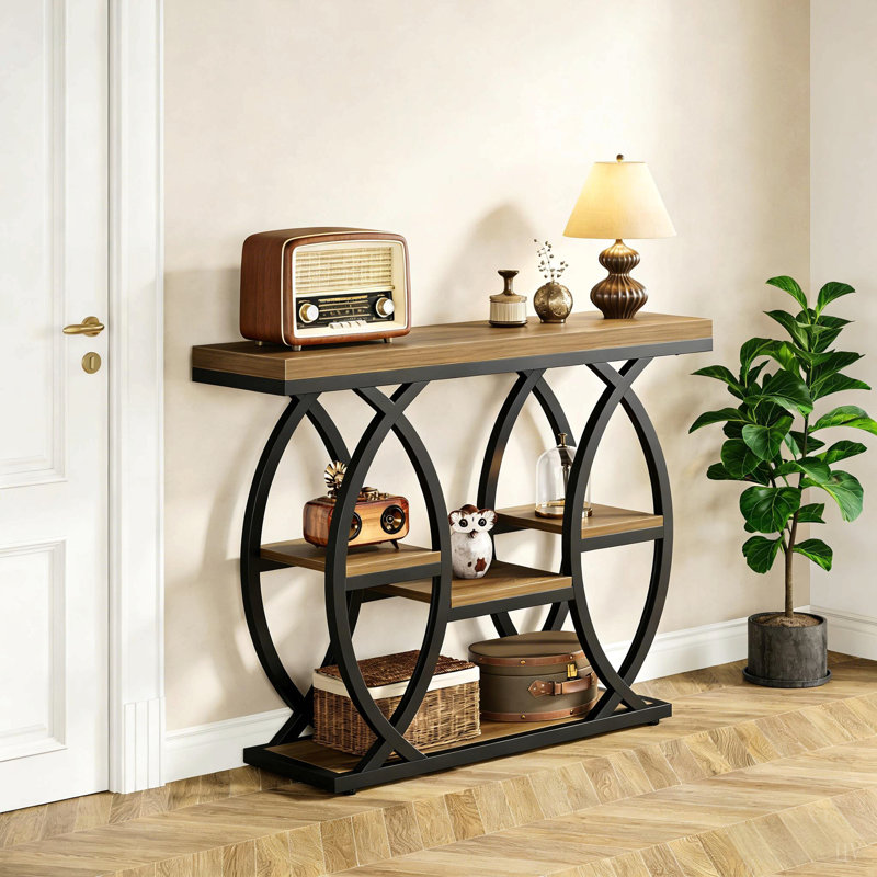 Classic Entryway Table,Practical Console Table,Steady Sofa Table, Black, Black, Black