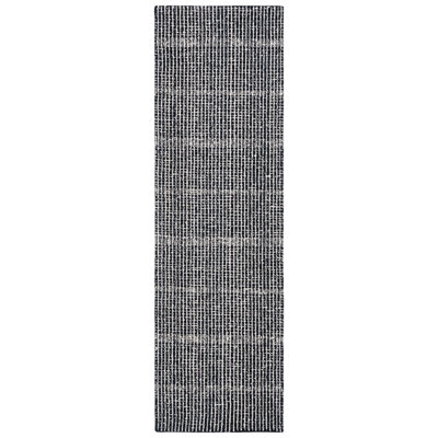 Moustapha Abstract Hand Tufted Wool/Cotton Striped Rug in Ivory/Black