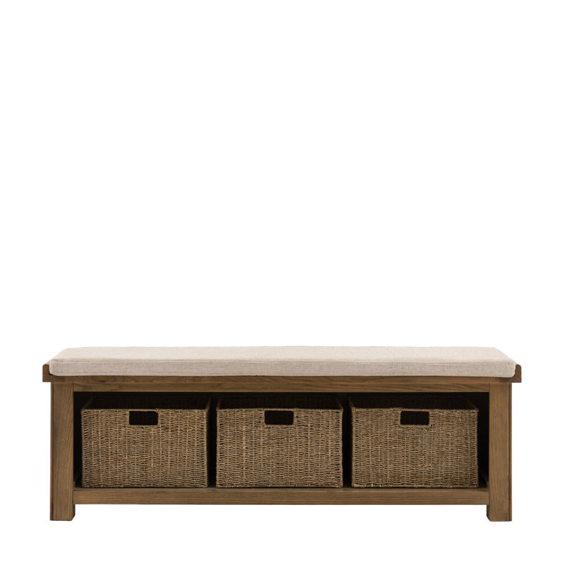 Polyester Blend Upholstered Storage Bench