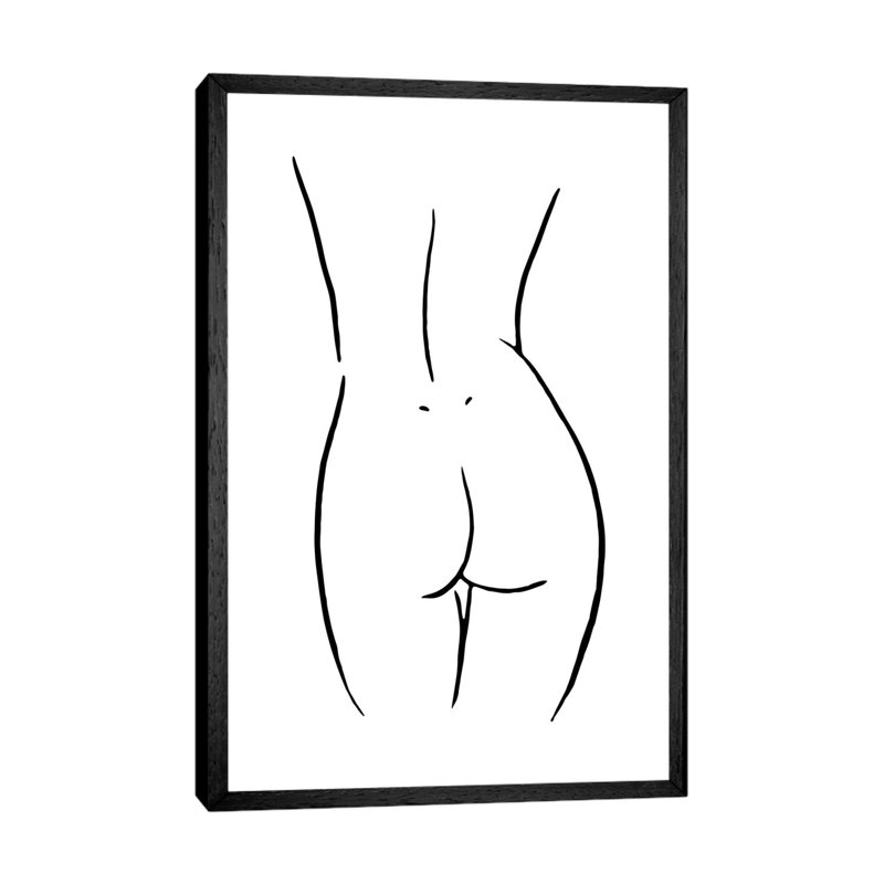Female Body Sketch V - Print on Canvas, Black Framed, 152.5 cm H x 101.5 cm W