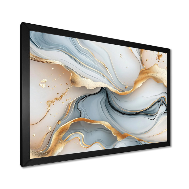 Ciel de minuit, agate liquide III - art abstrait à l'encre liquide, H 12 po x l 20 po, Noir