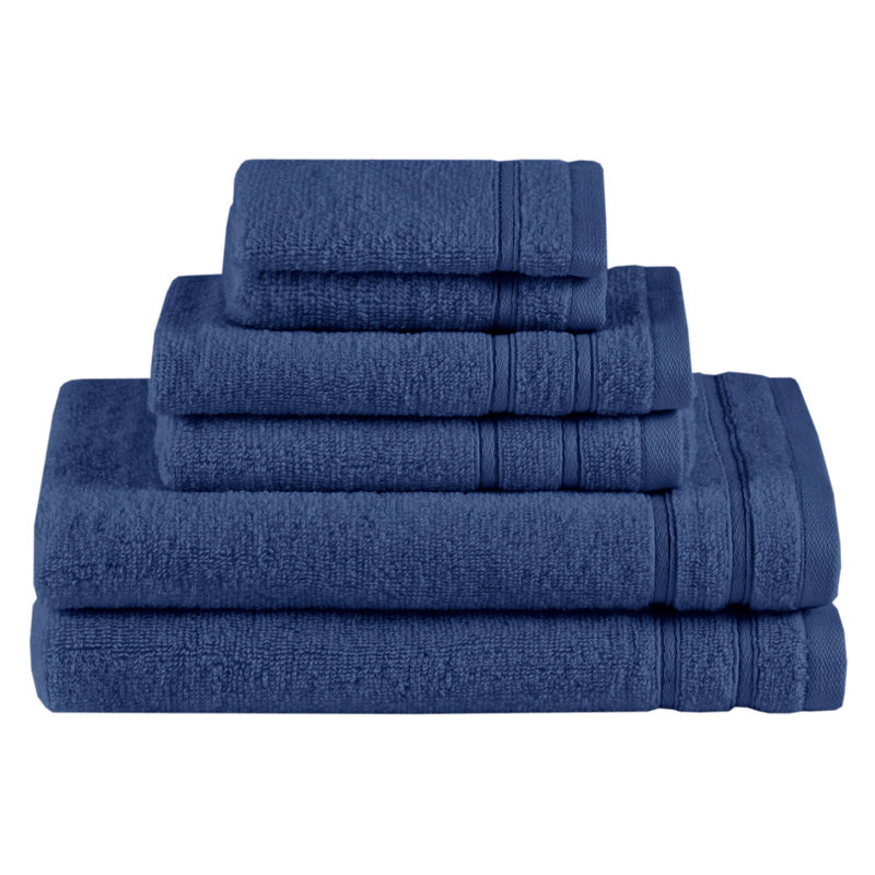 Ensemble de serviettes 100% coton 400GSM Essential, Indigo, Ensemble 6 serviettes de bain