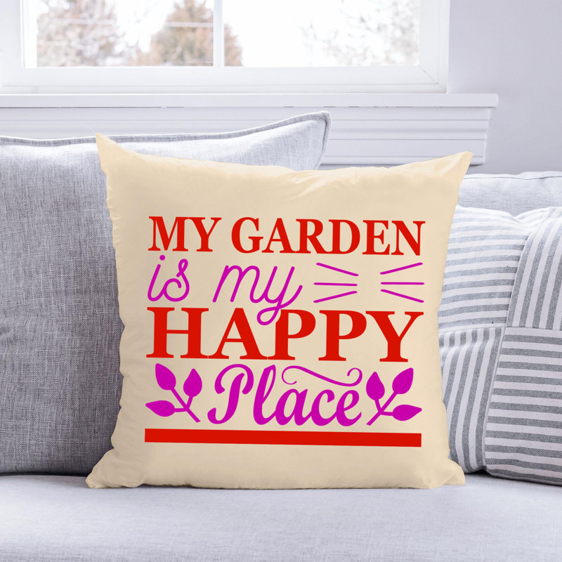 Amour de jardin - Citation amusante 528 - Coussin décoratif inclus, H 16 po x l 16 po