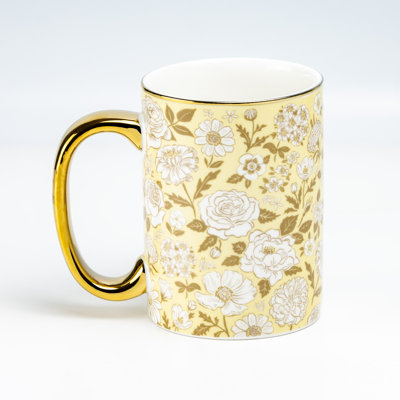 Golden Rose Coffee Mugs, set of 2