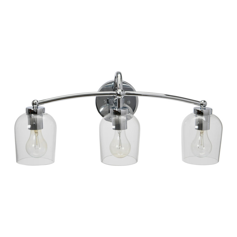 Éclairage pour salle de bain 3 lumières en métal brossé Eckehard, or brossé, Argent
