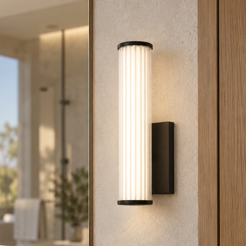 Applique murale moderne 11,8 po à DEL avec abat-jour en acrylique givré, lumière de meuble-lavabo noire à intensité variable de 7 W, applique murale pour la salle de bain, le couloir et la chambre à coucher