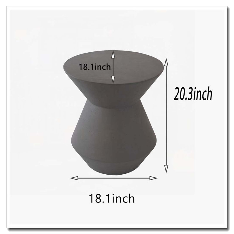 Table d'appoint d'extérieur robuste en faux terrazzo, Sable brun