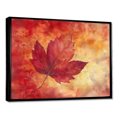 Irodion Autumn Sunset Maple Leaf II - leaves Large Wall Art