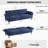 89" Linen Convertible Sofa Couch, Futon Sofa Bed with 2 Square Pillows, Adjustable Backrest & Armrests for Living Room-1776309717