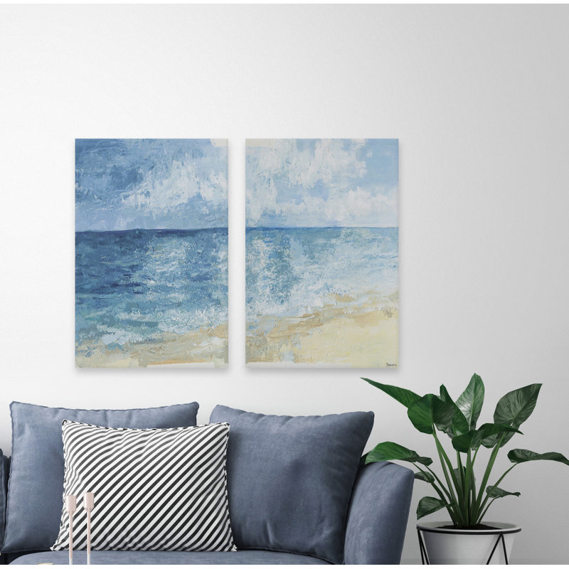 «Letourneau Ombré Sea» par Parvez Taj, ensemble de 2 toiles tendues, H 30 po x l 40 po