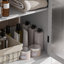 Meuble-lavabo pour salle de bain avec lavabo en céramique, meuble-lavabo avec verre trempé flou, grand espace de rangement et structure en bois d'hévéa-1542026879