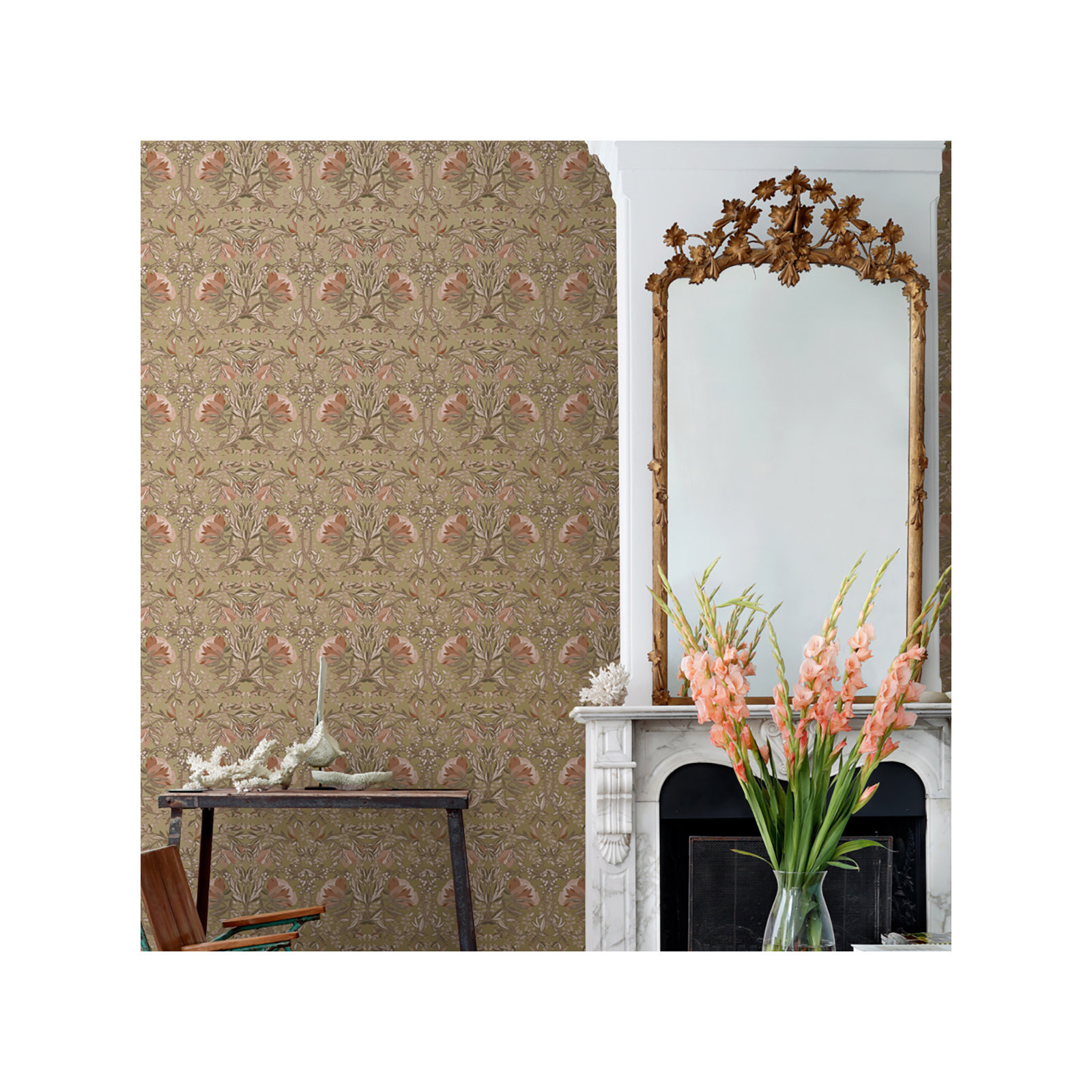 Montegut Floral Double Roll, Gold