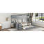 Lit simple superposé simple avec bureau et rangement, gris - lit gigogne confortable