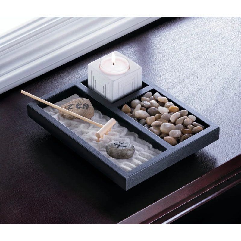 Tabletop Zen Garden Kit | Desktop Meditation Sand Tray