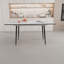 Table de salle à manger extensible en panneau de fibres à densité moyenne pour 4-6 pieds de style médiéval avec pieds en métal noir-1077831903-1077831902