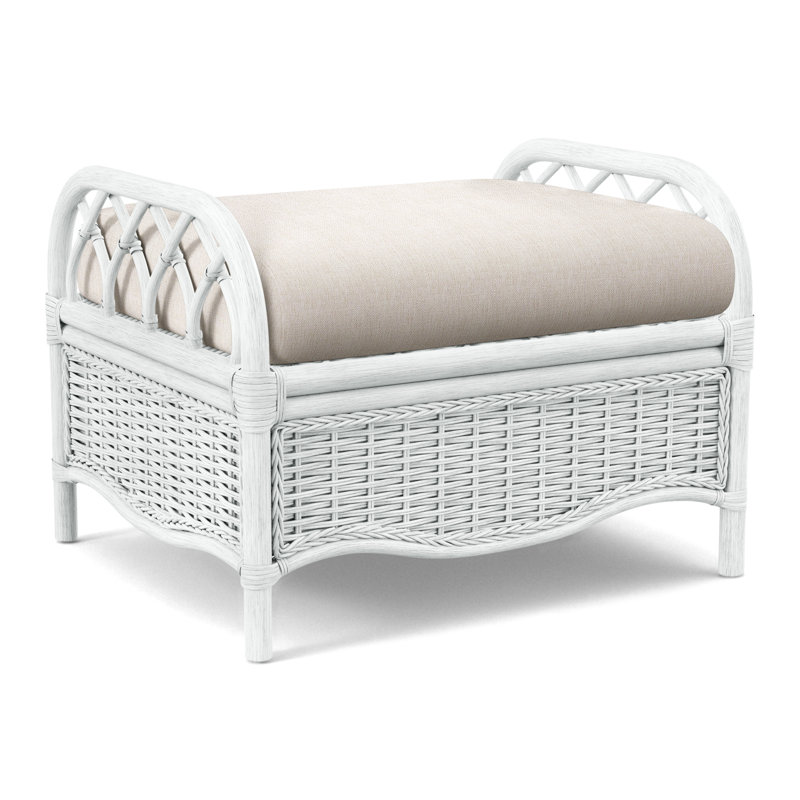 Everglade Ottoman, White Sugar Performance; 0863-91, Frost White
