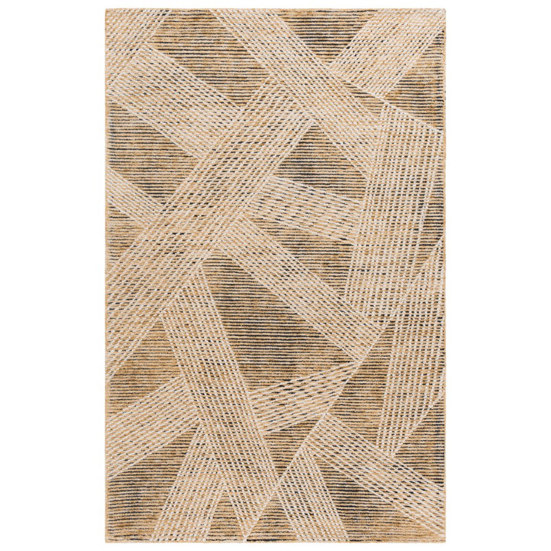 Ebony Hand Tufted Wool Abstract Indoor Rug, Rectangle 9' x 12'