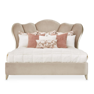Villa Cherie Velvet Channel Tufted Queen Bed