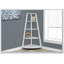Bibliothèque d'angle moderne à 4 niveaux avec finition stratifiée blanche, idéale pour le bureau et la décoration intérieure, gain de place et élégante-323285469