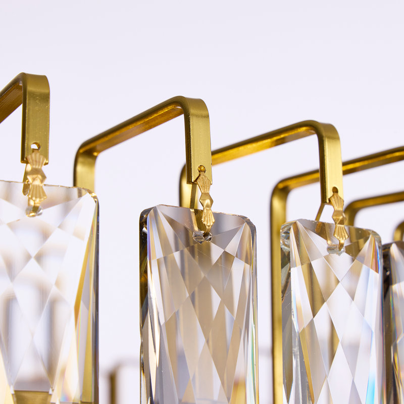 Lustre en cristal 24 po avec accents gris, luminaire suspendu rond 11 lumières avec chaîne réglable, finition laiton pour le salon de la salle à manger