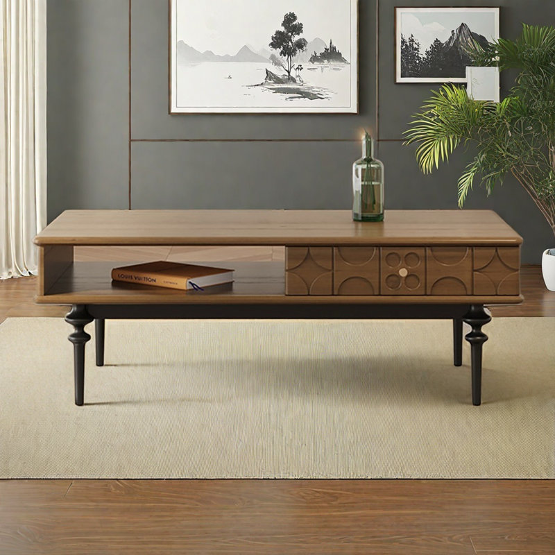 Table basse American Vintage, H 16,5 po x L 55,1 po x l 26,8 po