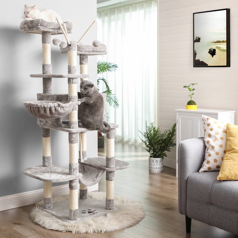 Mccusker 64.6'' H Cat Tree, Light Gray