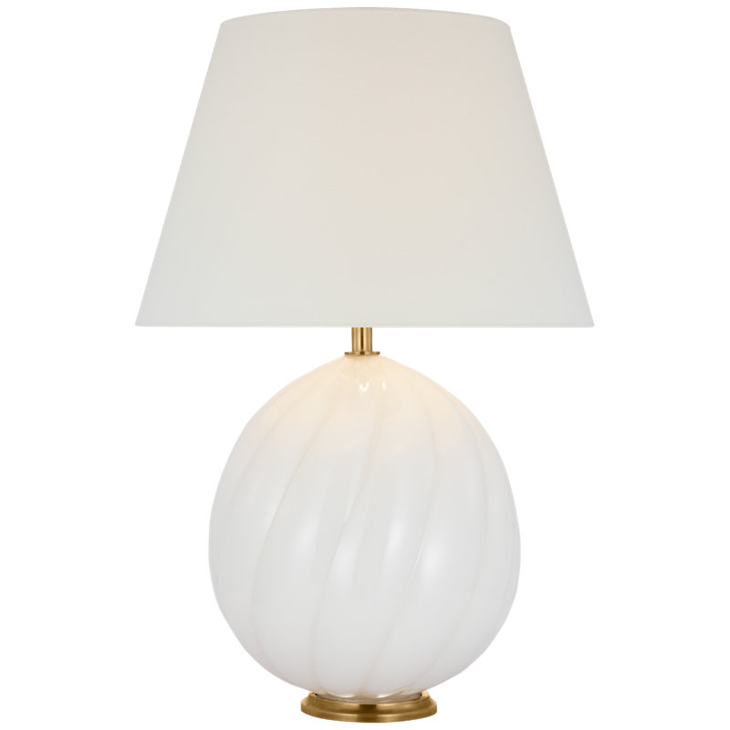 Talia Table Lamp, White Glass