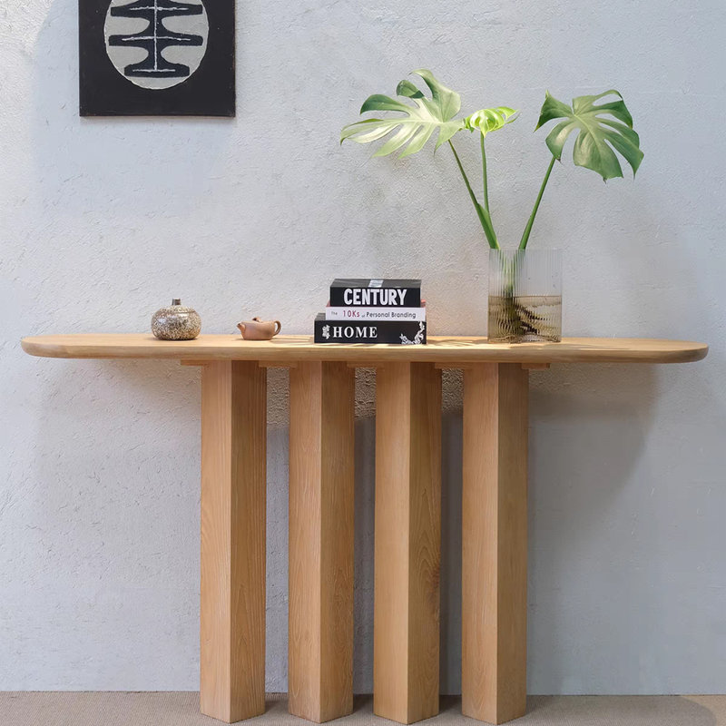 Console en bois massif de style moderne, H 33,4 po x l 55 po x P 11,8 po