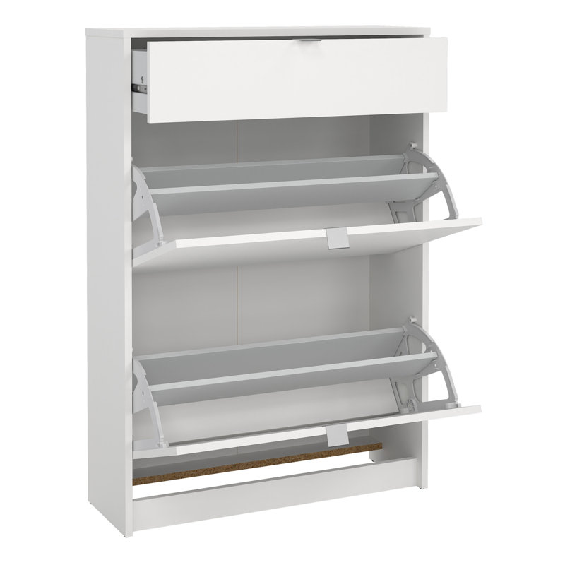 12 Pair Shoe Storage Cabinet, White