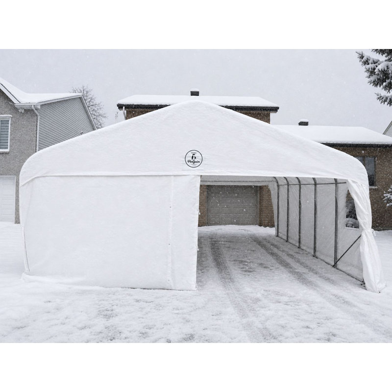 Abri pour deux voitures Gazebo Penguin Deluxe 5,5 m x 6 m - Blanc