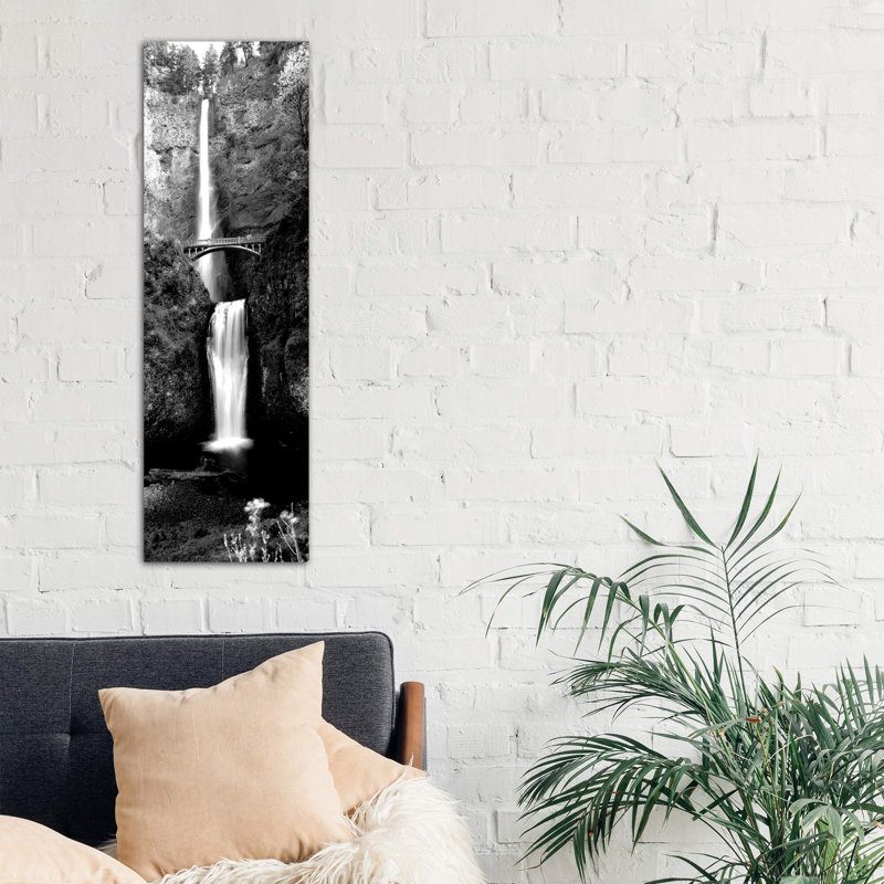 Waterfall In A Forest, Multnomah Falls, Columbia River Gorge, Oregon, USA - No Frame Panoramic Print on Canvas