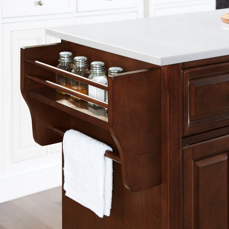 Îlot de cuisine avec plateau en granite Berry, Brun