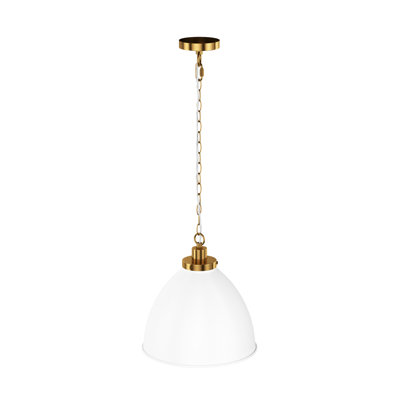 Jafruddin 1-Light White Finish Dimmable Pendant Light