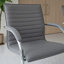 Ensemble de 2 chaises de bureau Neni, vinyle gris rembourré de mousse, porte-à-faux chromé-126708225