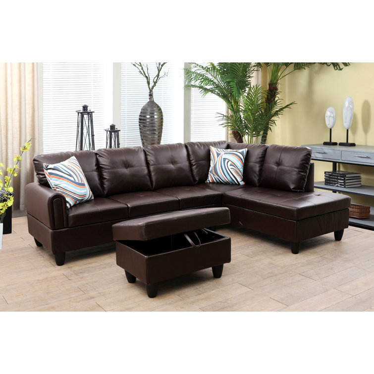 Julietteboterill 97" Width 3-Pieces Sectional Sofa & Chaise,Ottoman (INCOMPLETE, Left Arm Chaise)
