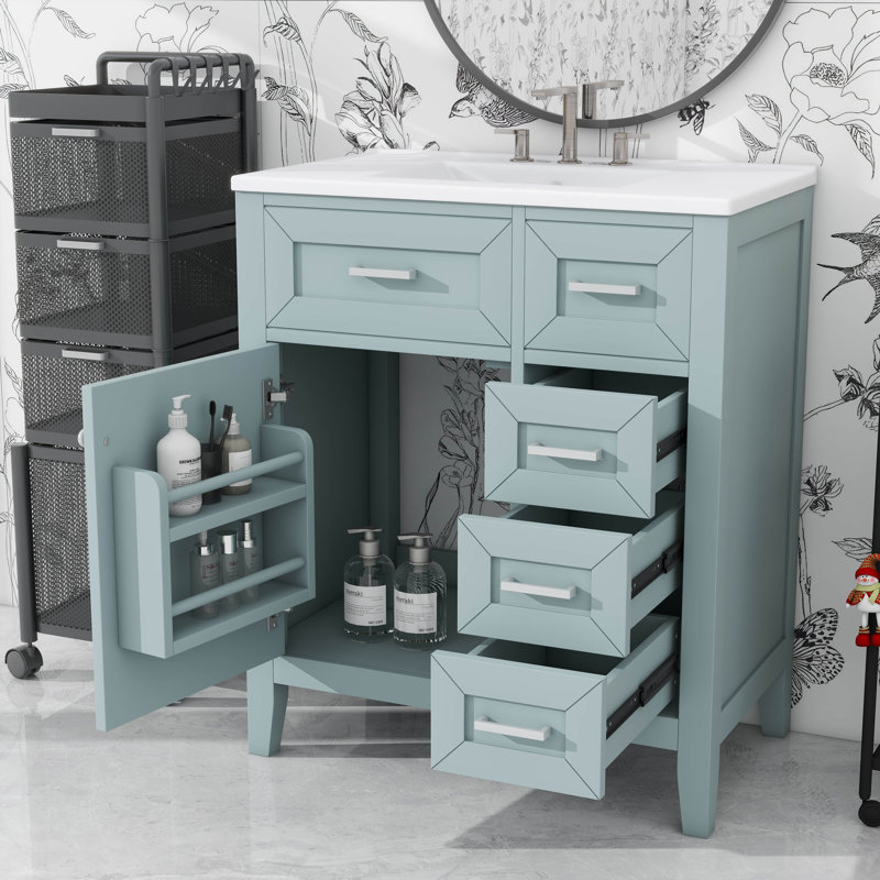 Meuble-lavabo de 30 pouces sans tiroir inclus, Vert