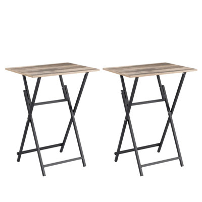 Table-plateau pliante 2 pièces, sans assemblage, portable et peu encombrante pour les petits espaces de vie, conception en bois rustique