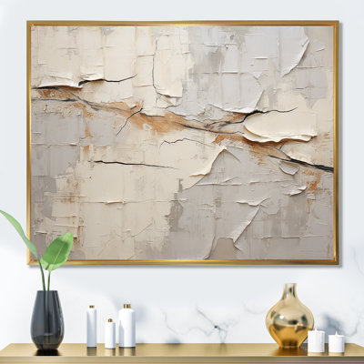 Abstract Beige Brown Road Collage II - Abstract Collages Wall Art Prints