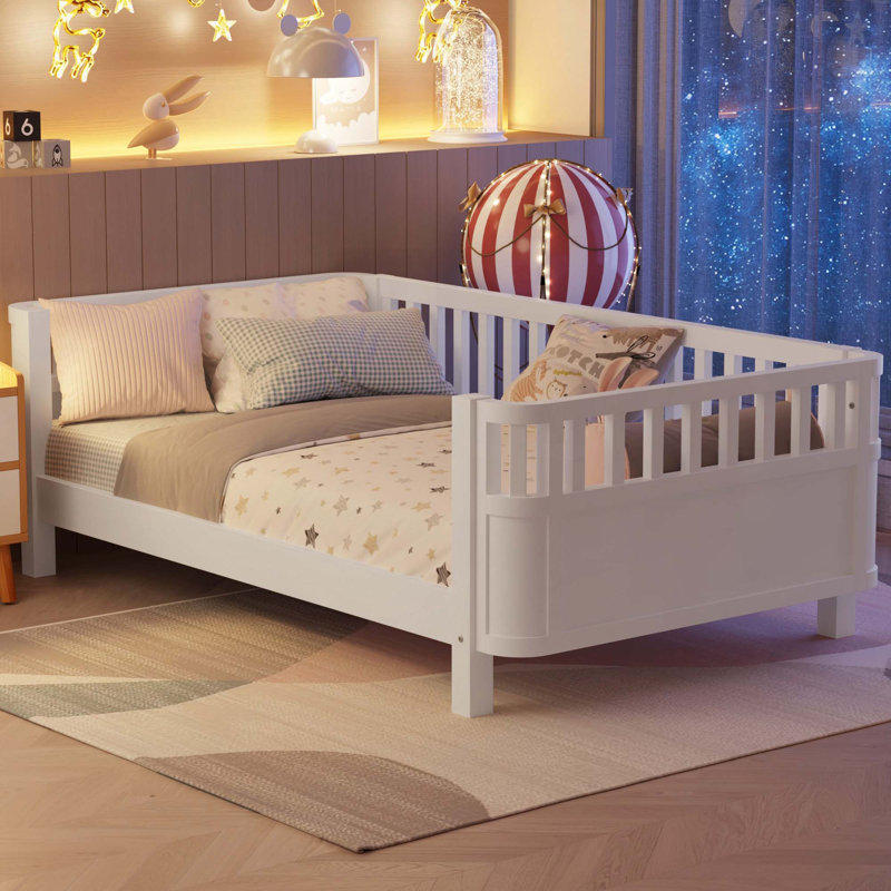 Wood Platform Bed, Twin, White