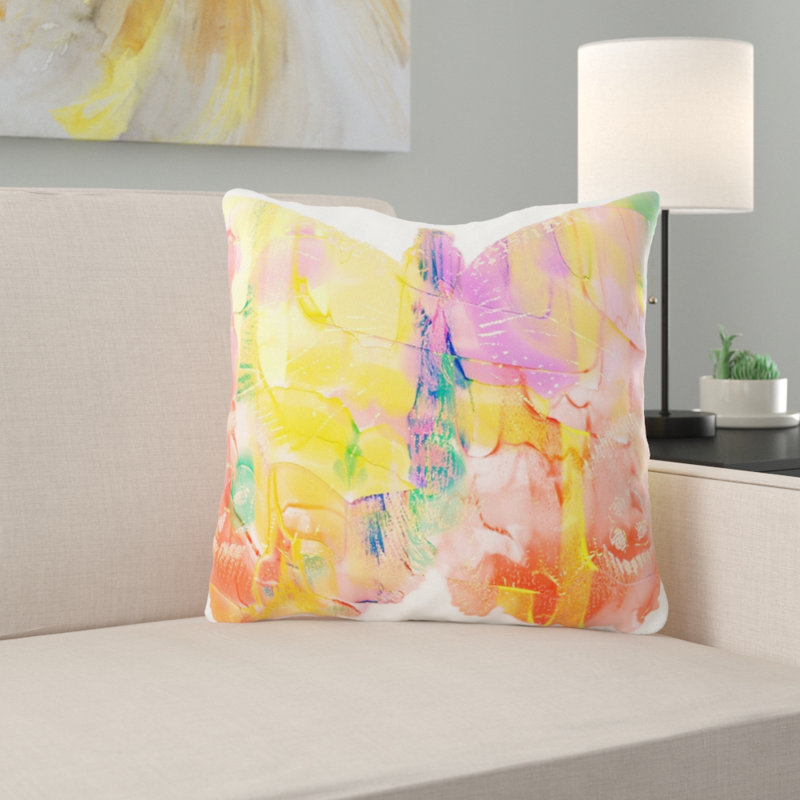 Housse et insert de coussin décoratif carré Boscobel Watercolor, Microsuède, Intérieur