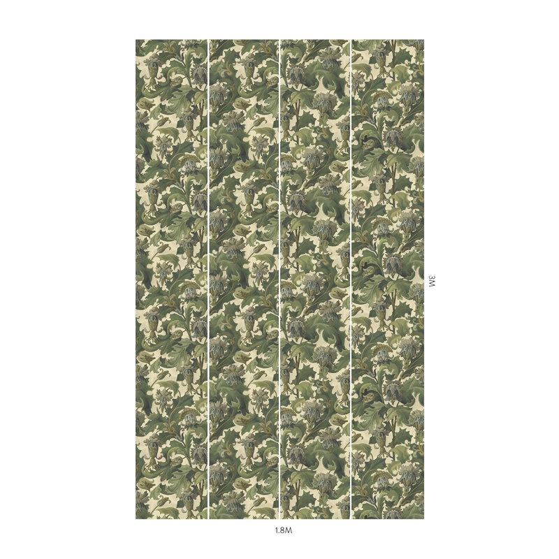 Vespertine Floral Wall Mural, Ecru