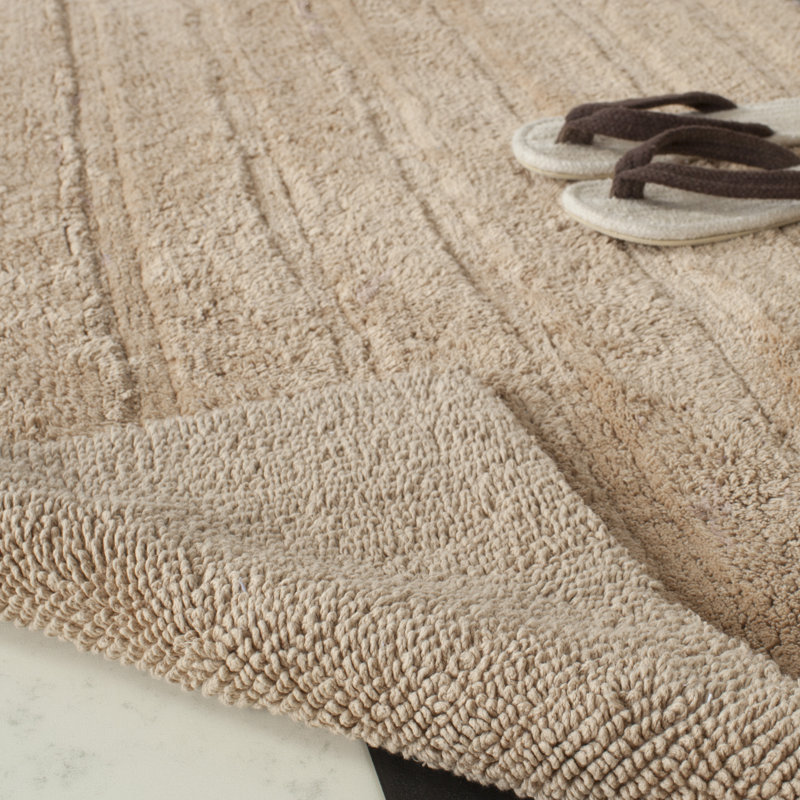 Plush Master Bath Hand Tufted Cotton Rug, Camel, Set of 2 - 72" L x 30" W
