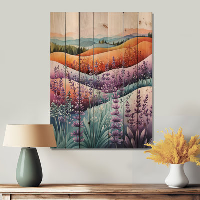 Silence Lavender Field In The South Of France - Lavender Wood Wall Decor - On Natural Pine Wood