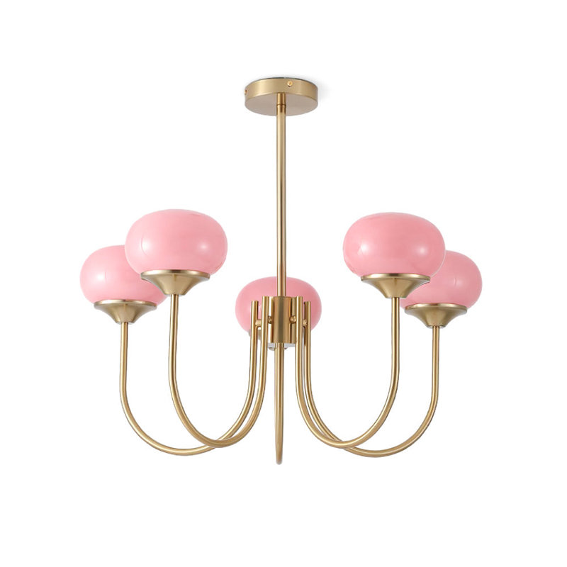 Lustre globe en laiton 5 lumières Marshmallow