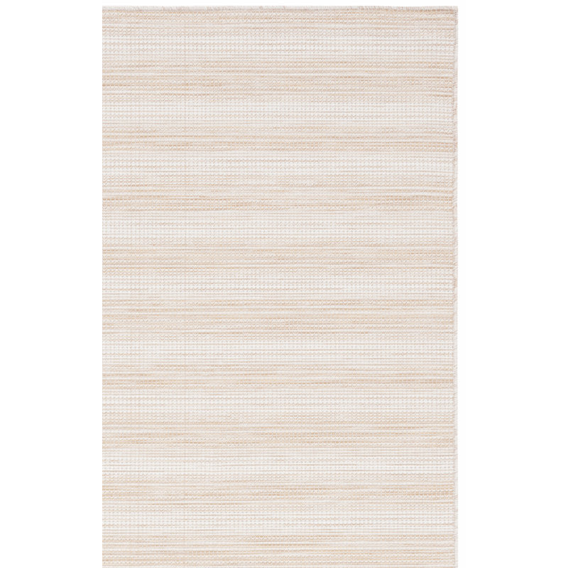 Tapis intérieur / extérieur beige Abeda, Carré 6 pi 5 po