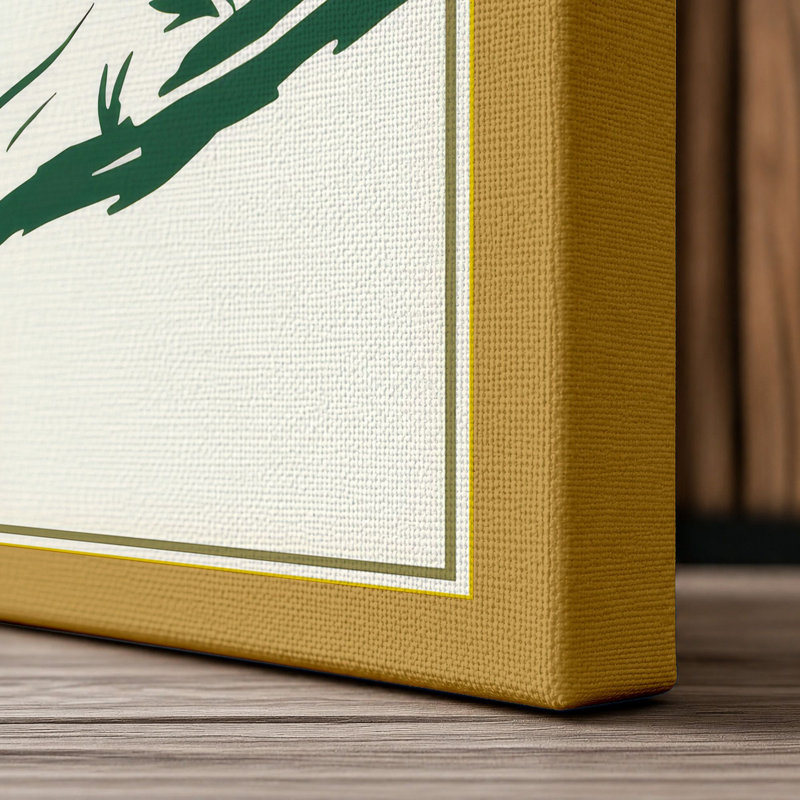 Leaping Hare Scandinavian - Wrapped Canvas, 18x12 - 45.7 x 30.5 cm, Ochre Border