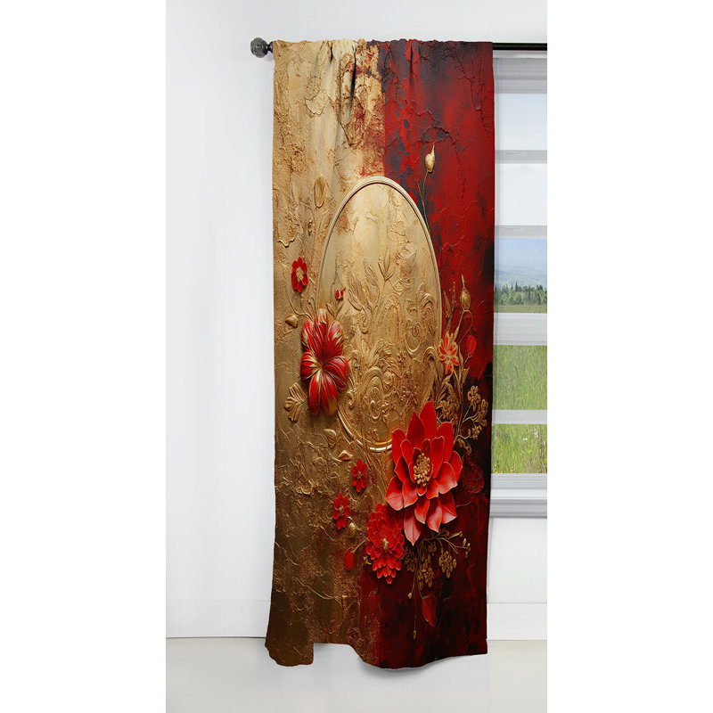 Nichole - Rideau occultant abstrait Botanicals - 1 panneau, L 52 po x L 84 po