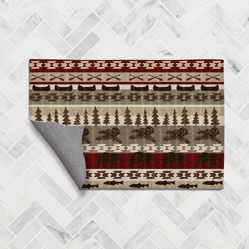 Tribal Lodge Woods Chenille Indoor Rug, Rectangle 2' x 3'