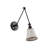 1 - Light Swing Arm Wall Lamp - White Fabric - Brown Trim-1016580971