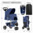 Foldable Pet Stroller, 3 Wheels Folding Carrier Jogger Stroller for Dogs Cats with Canopy and DIY Stickers-101628881